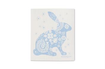 Torchon carte de vœux Lapin bleu